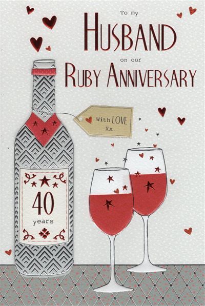 ICG Anniversary Husband Ruby Card – The Card Shop Hexham